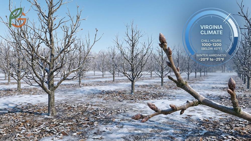 Growing pears in Virginia climates relies on selecting disease resistant varieties for zones 6 and 7.