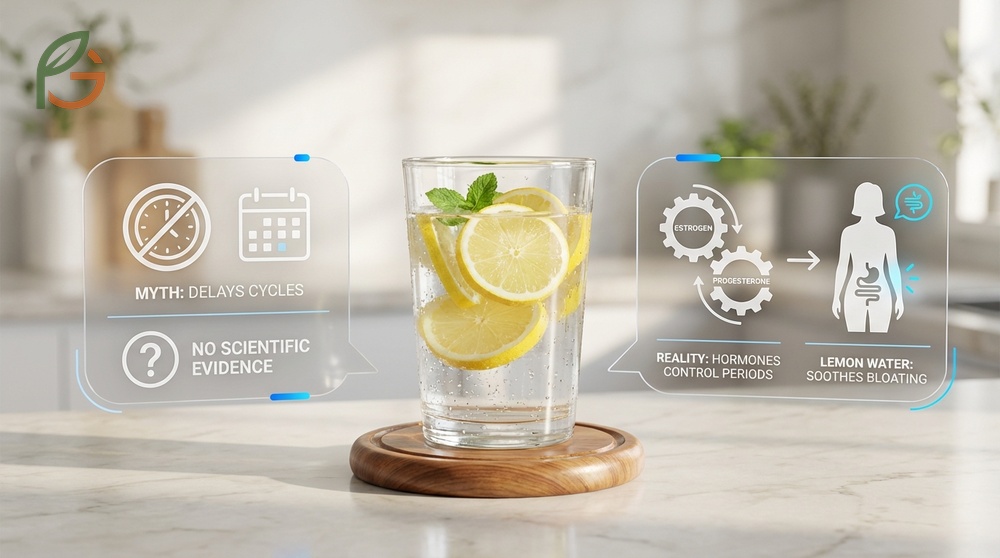 Lemon water menstruation effects may include reduced bloating due to mild diuretic properties during cycles.