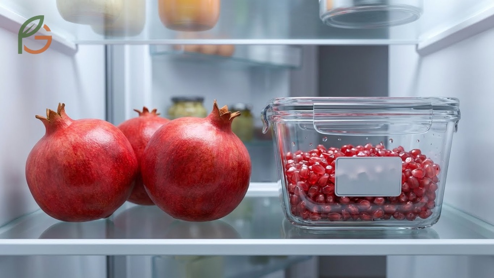 Refrigerate pomegranates duration extends up to 2 months for whole fruits stored in the crisper drawer.
