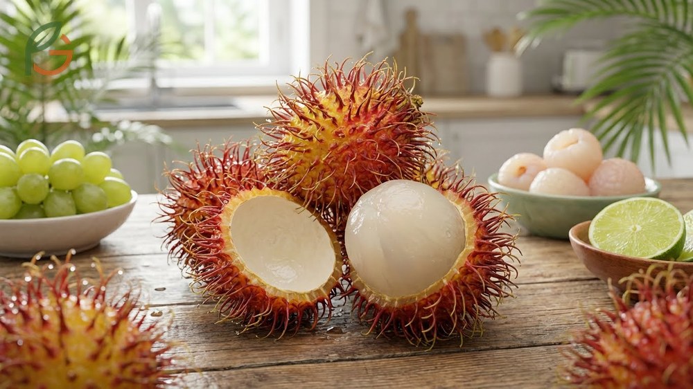 What does rambutan taste like with its balance of sweetness and mild acidity plus floral aromatic notes.