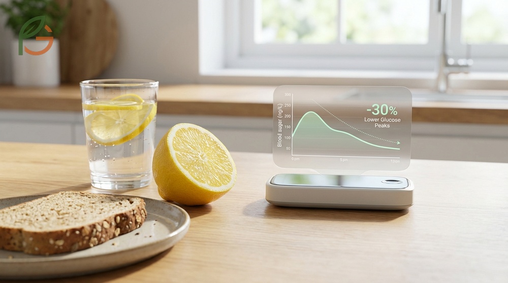 Is lemon good for diabetes management by lowering blood glucose peaks by 30 percent when eaten with carbs.