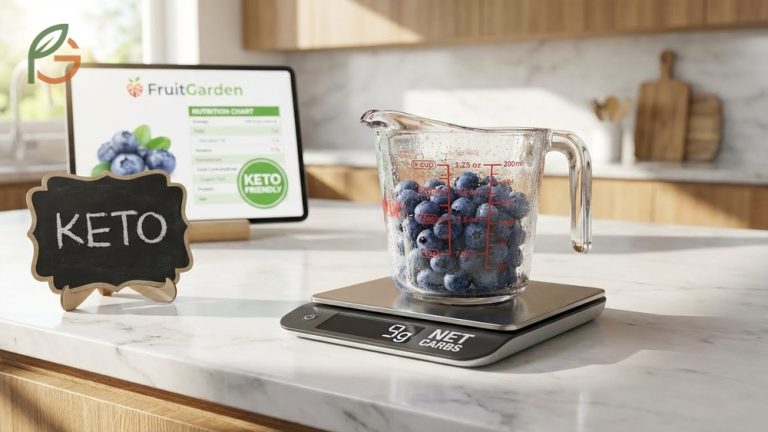 Are blueberries keto friendly guide explaining net carb content of 9g per half cup and portion control tips.