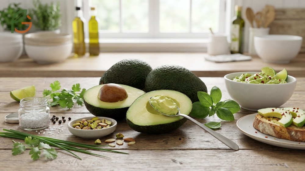 Avocado taste profile showing the buttery nuttiness and smooth texture that absorbs surrounding flavors.