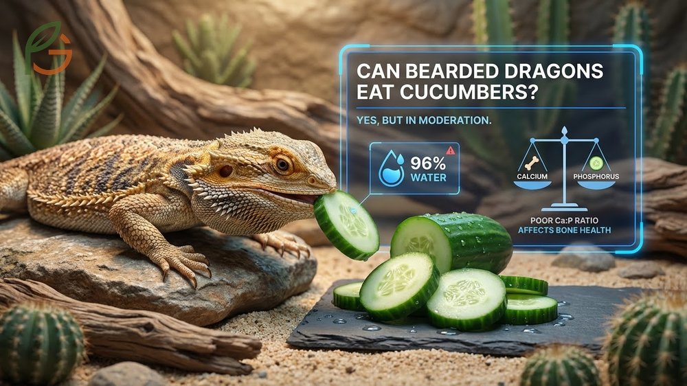 Can bearded dragons eat cucumbers considering the poor calcium to phosphorus ratio of 0.7:1 that risks bone health.