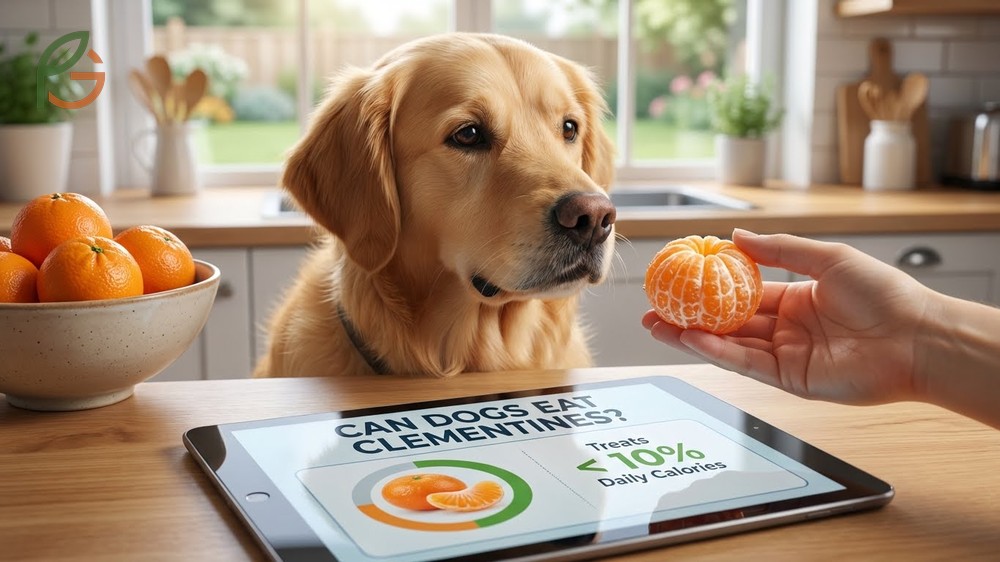 Can dogs eat clementines flesh safely if portions are limited to 10% of daily calories and seeds are removed.