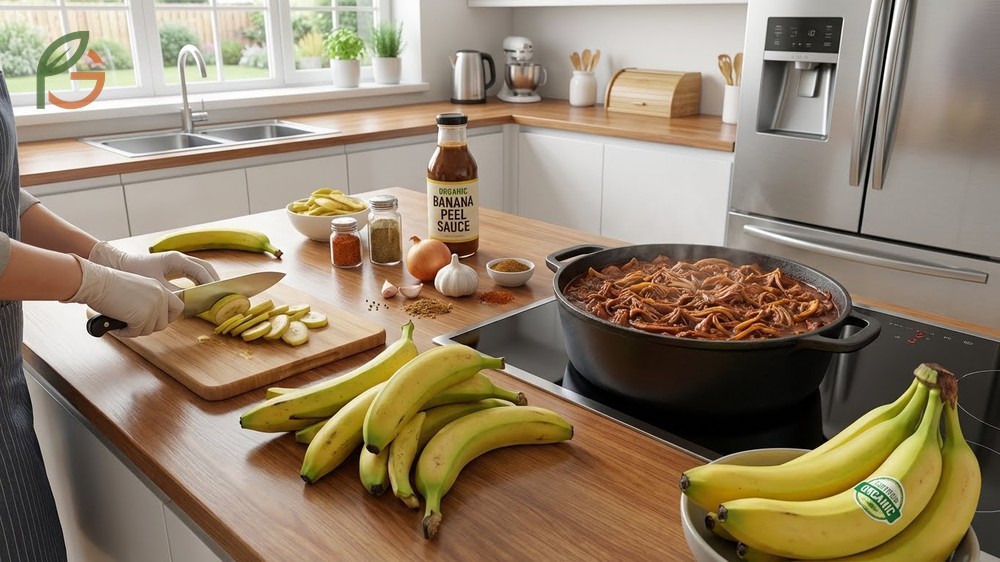 Cooking with banana peels including vegan recipes like pulled pork alternatives and stir-fries.