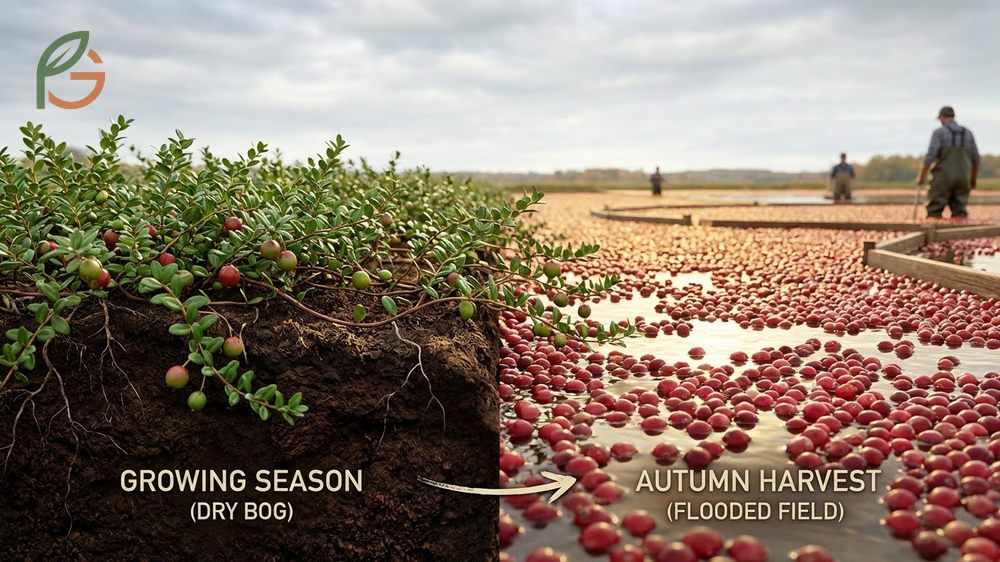 Do cranberries grow in water facts revealing vines thrive on dry acidic soil for 9 to 10 months annually.