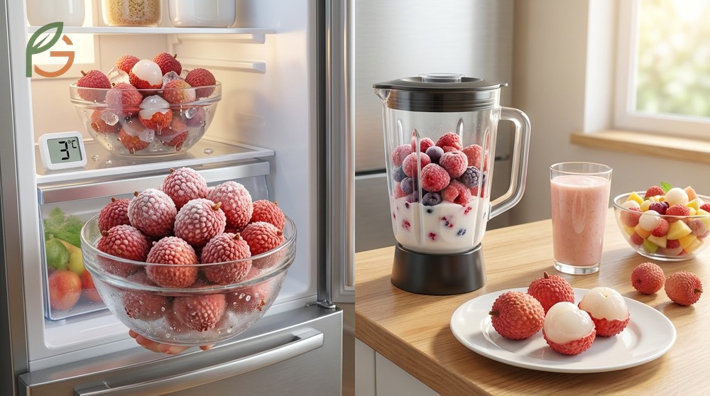 Thawing frozen lychees is best done in the refrigerator 3-4 hours before serving to retain the most natural texture and flavor.