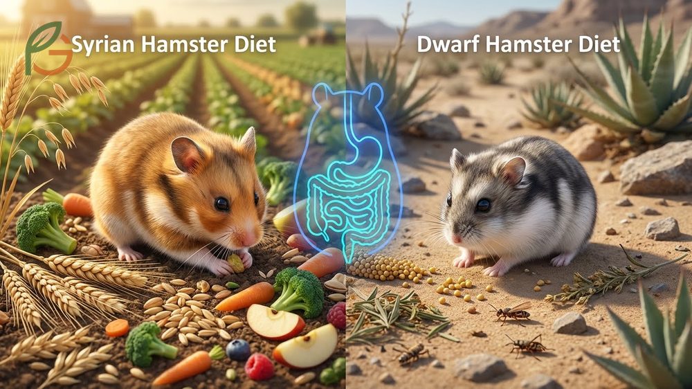 Dwarf hamster diet vs Syrian comparison regarding seed preferences and sugar tolerance levels.