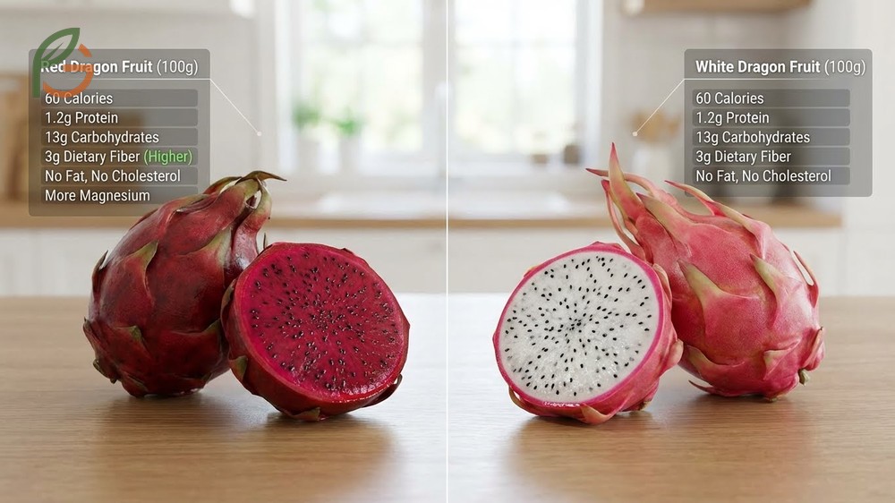 Nutritional differences between varieties where white offers more protein and red provides higher mineral content.