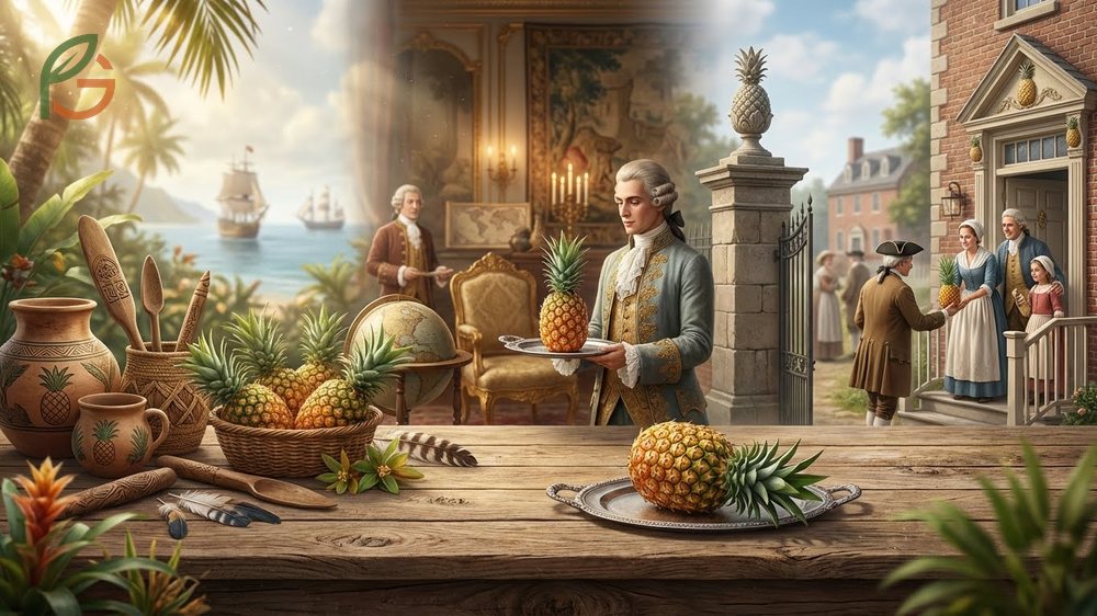 Pineapple Symbolism History displayed in architectural motifs and quilt patterns across centuries.