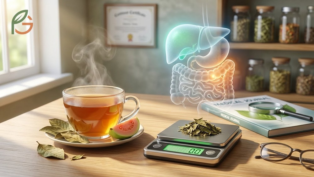 Guava leaf tea side effects may include nausea or interaction with diabetes medications if consumed in excessive quantities.