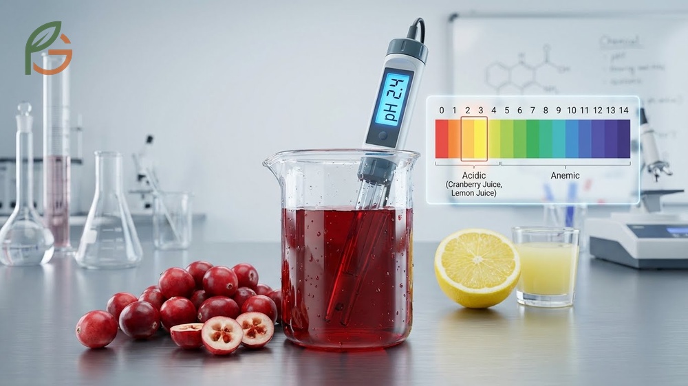 Is cranberry juice acidic due to high levels of quinic and malic acids that provide antimicrobial benefits.