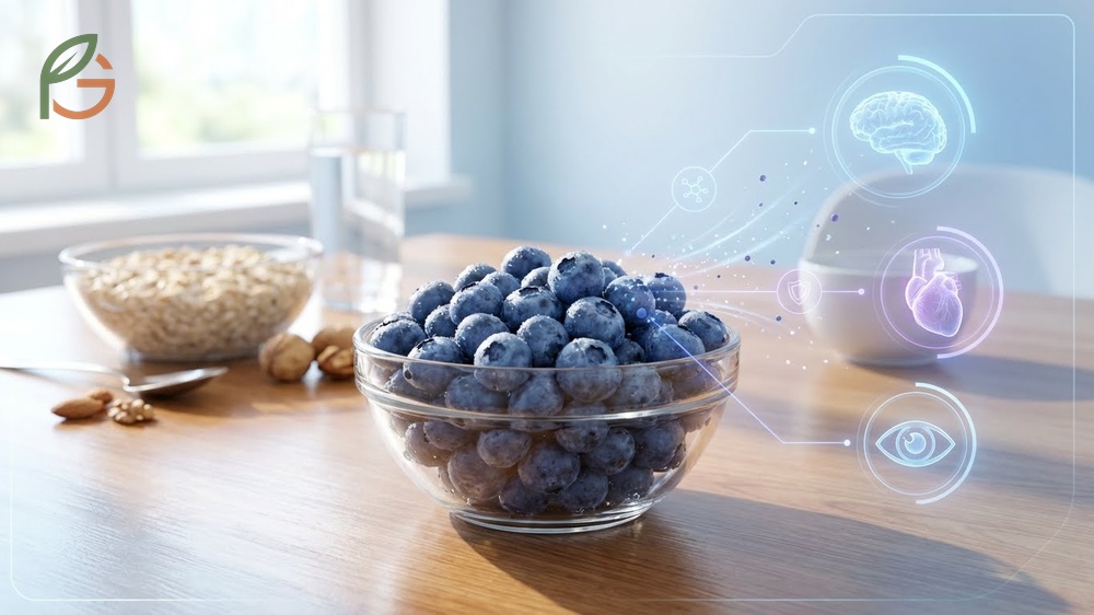 Health benefits of blueberries for memory improvement and cardiovascular protection.