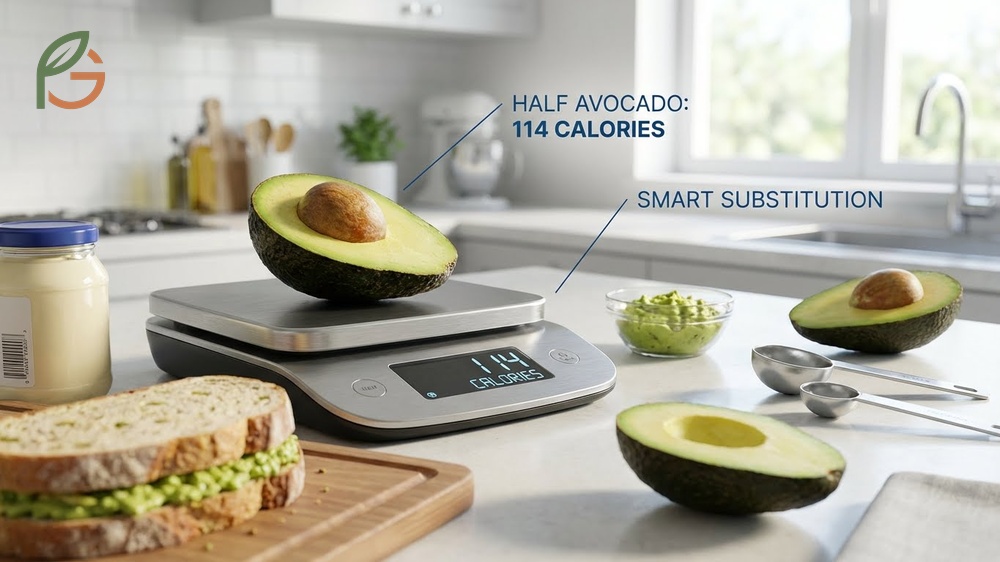 Managing avocado portions for calorie control using simple strategies like measuring and smart substitutions.