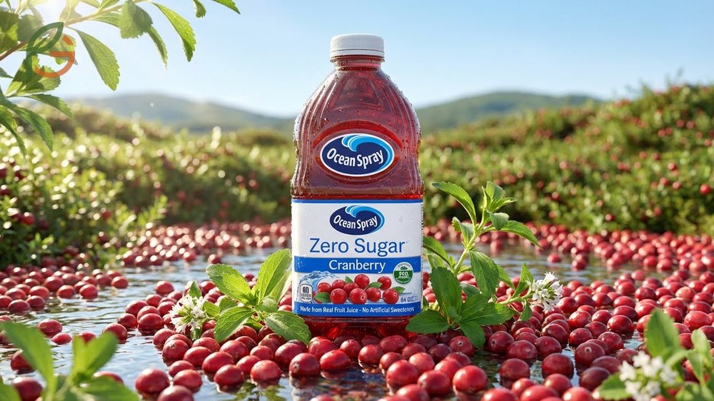 Ocean Spray Zero Sugar cranberry juice provides 20 percent of daily vitamin C needs with only 5 calories per serving.