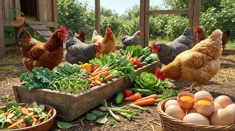 Vegetables for chickens like zucchini must be washed thoroughly to remove pesticides and improve flock health.