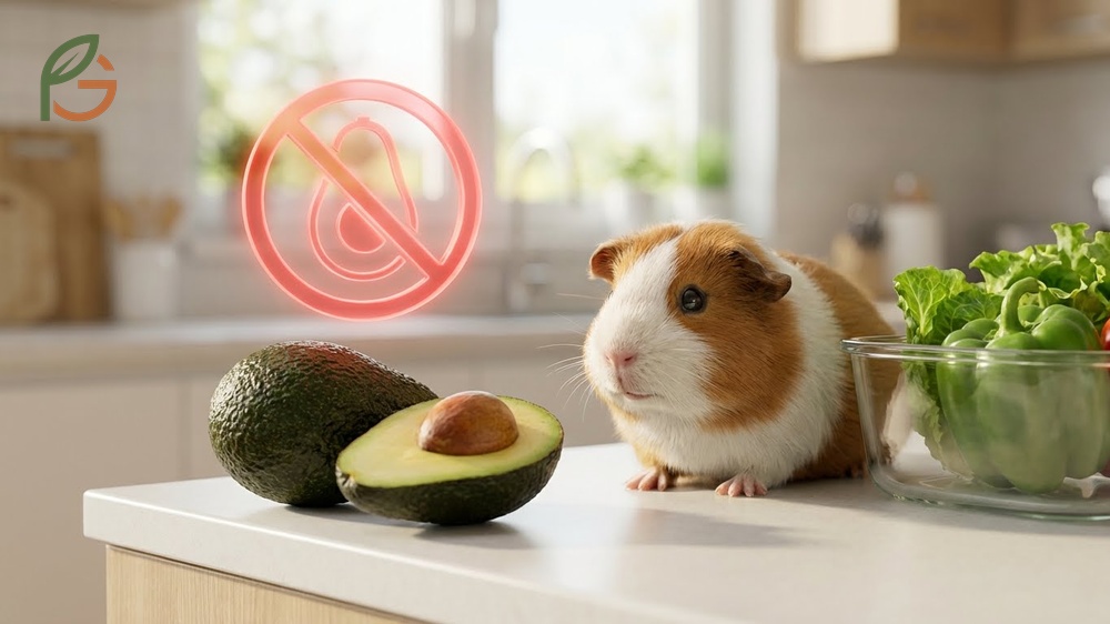 Can guinea pigs eat avocado warning regarding high fat content and cardiac damage risks.