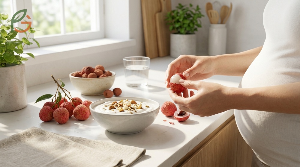 Eating lychee pregnant women should time consumption between meals and pair with protein to stabilize blood sugar responses effectively.