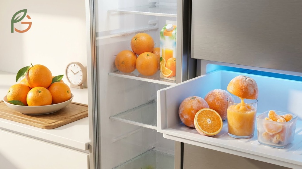 Can you freeze oranges questions are answered with data showing 6 to 12 months storage life when frozen.