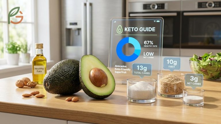 How many carbs in avocado guide focusing on net carbs and fiber content for keto dieters.