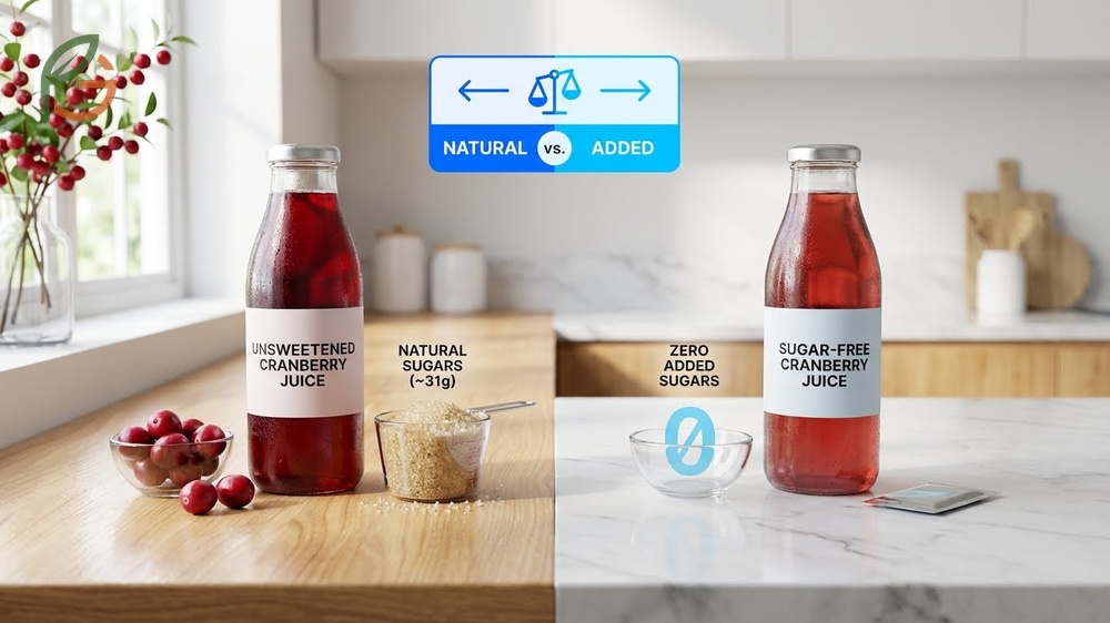 Sugar free cranberry juice differs from unsweetened versions by using alternative sweeteners to balance tartness.