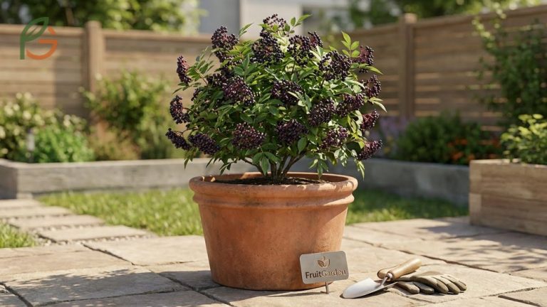 Growing elderberry in pots allows small space gardeners to produce nutrient rich berries using compact cultivars in containers.