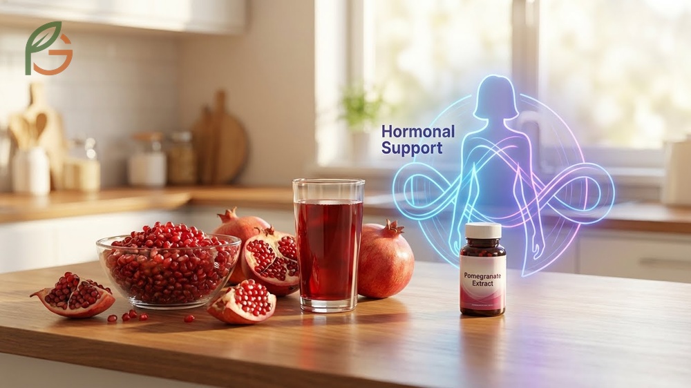Pomegranate for hormonal balance supports regular menstrual cycles and reduces PMS symptoms naturally.