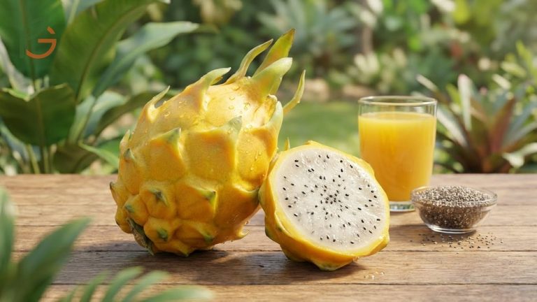 Yellow dragon fruit benefits including digestive support and high vitamin C content from the sweet Selenicereus megalanthus.
