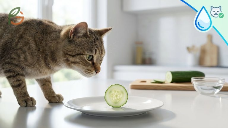 Can cats eat cucumbers as a non-toxic hydrating snack composed of 96% water.