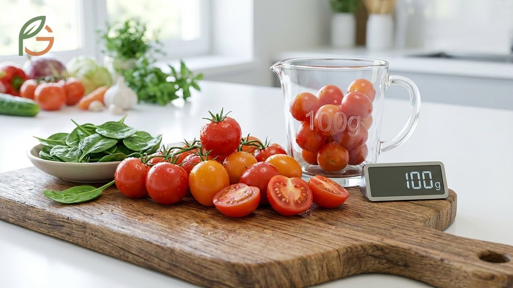 Carbs in cherry tomatoes remain low at 3.9g per 100g making them diabetes friendly.