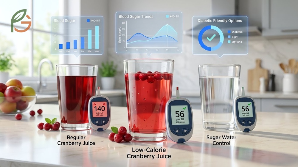 Diabetic fruit juice options like low calorie cranberry juice produce minimal insulin response compared to regular juice.