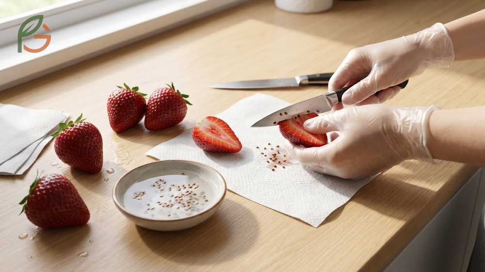 How to harvest strawberry seeds using the peeling or blender method to extract viable seeds from ripe fruit in minutes.