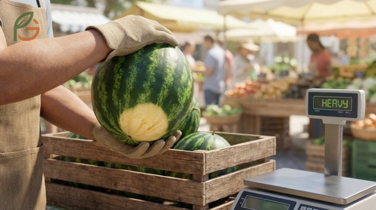 How to pick a good watermelon using the knock test and checking for a creamy yellow field spot to ensure peak sweetness.