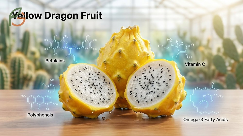 Yellow dragon fruit benefits for digestion provided by 7g of fiber per serving that promotes regular bowel movements.