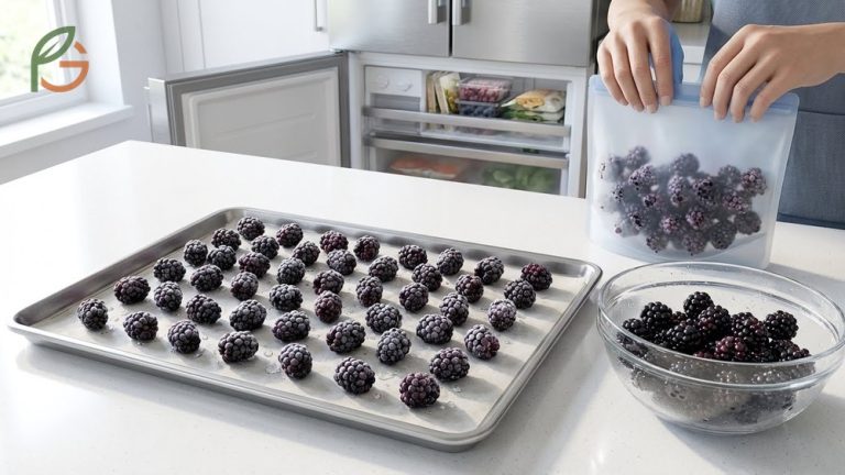 Can you freeze blackberries guide showing fresh berries preserved to maintain nutrients for up to 12 months.