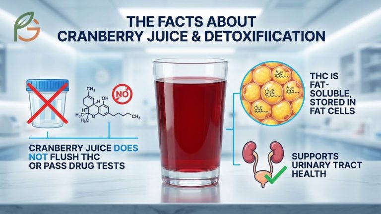 How much cranberry juice should I drink to detox guide explaining why juice cannot remove fat-soluble THC.