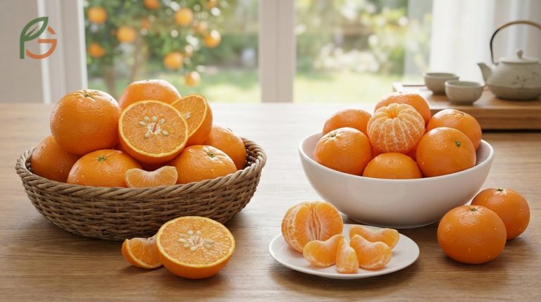 Mandarin orange vs clementine comparison explaining that clementines are a specific seedless hybrid variety.