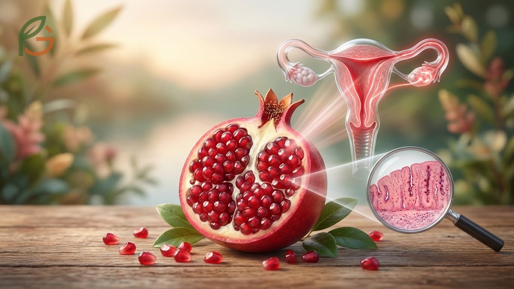 Pomegranate for fertility increases blood flow to the uterus and protects eggs with powerful antioxidants.