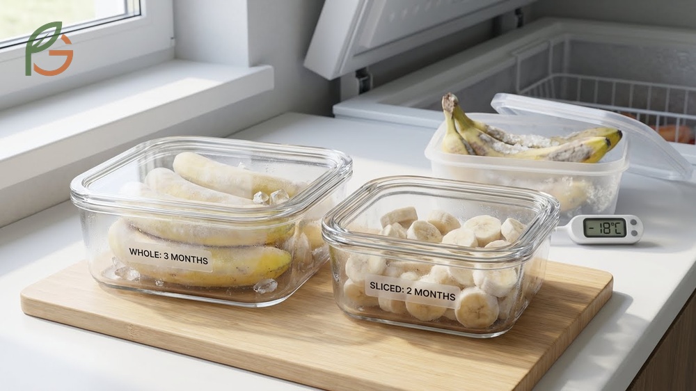 How long do frozen bananas last in airtight containers while maintaining optimal texture and flavor quality.