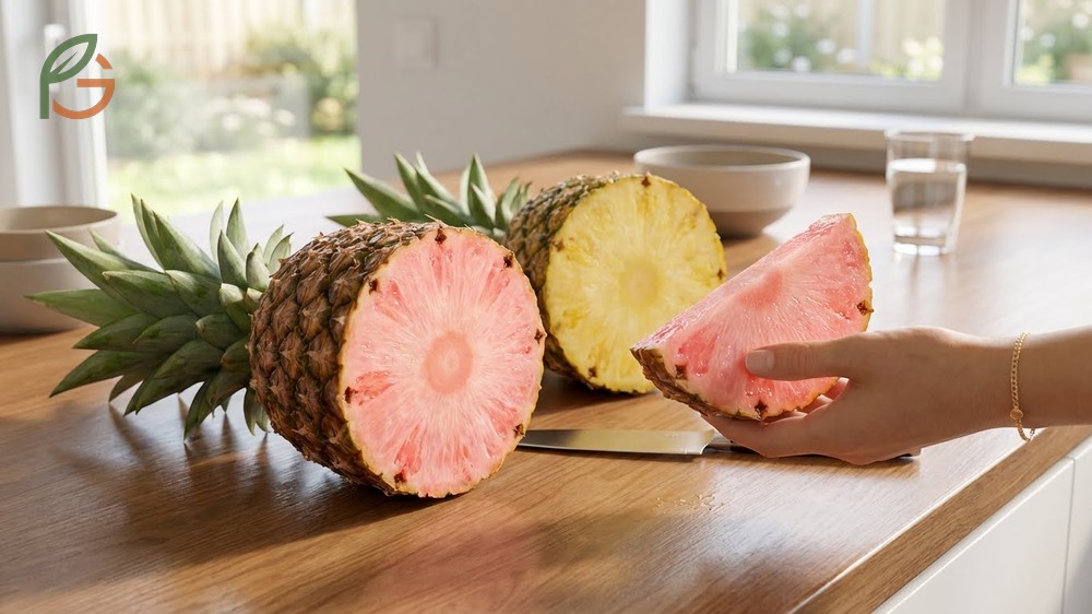 What Does Pink Pineapple Taste Like described as having lower acidity and sweet candy aromatics.