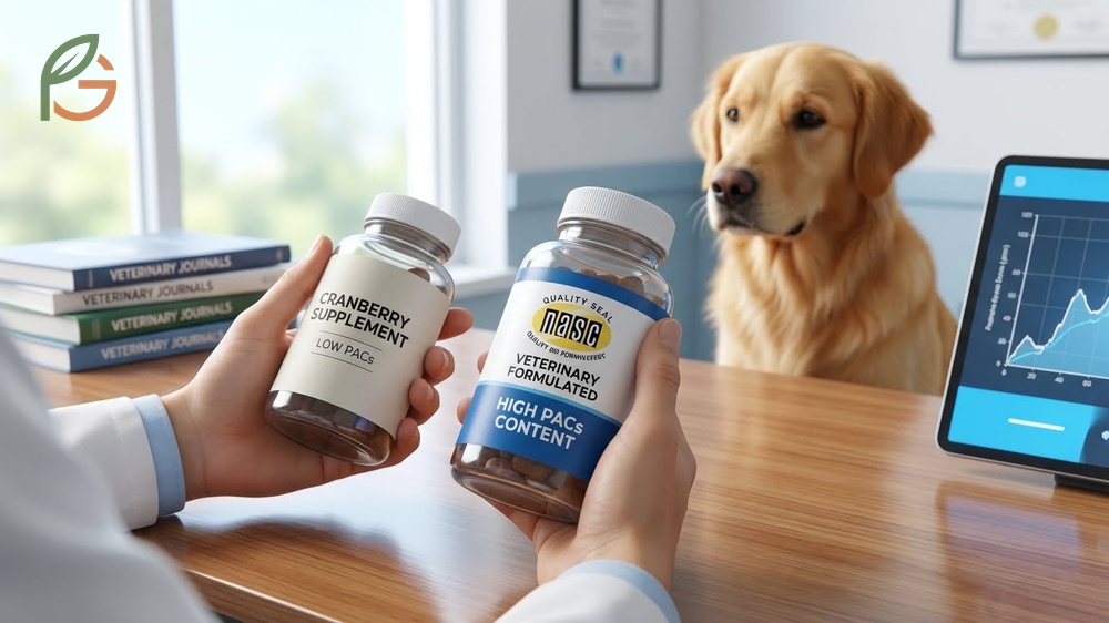 Best dog UTI supplement reviews recommend checking for specific PAC concentrations and quality seals like NASC.