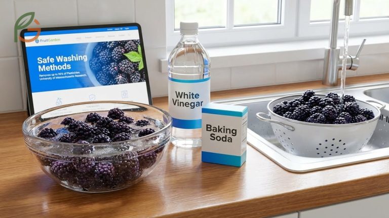 How to wash blackberries using vinegar or baking soda solutions to remove 96 percent of pesticide residues and bugs.