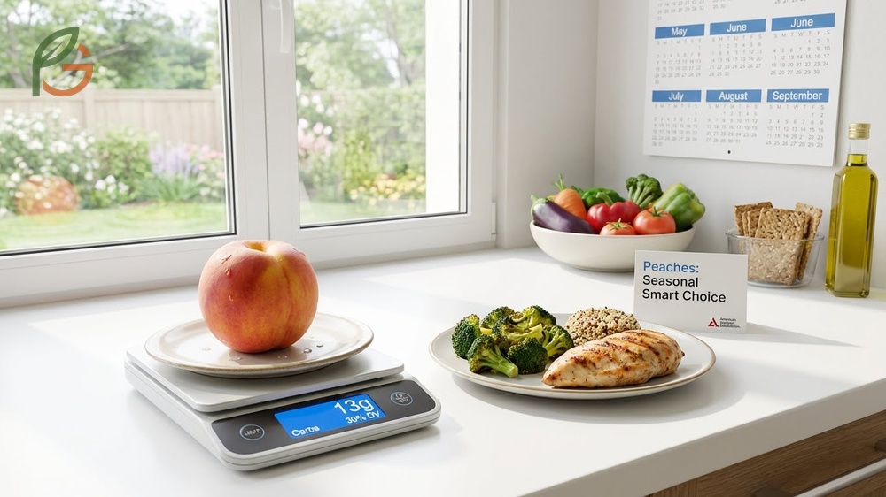 Peaches diabetic diet meal ideas including oatmeal toppings and savory salads for balanced nutrition.