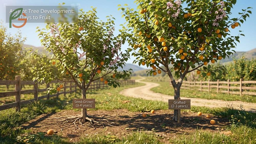 Apricot trees grown from seed typically begin bearing fruit in 3 to 4 years after proper planting.