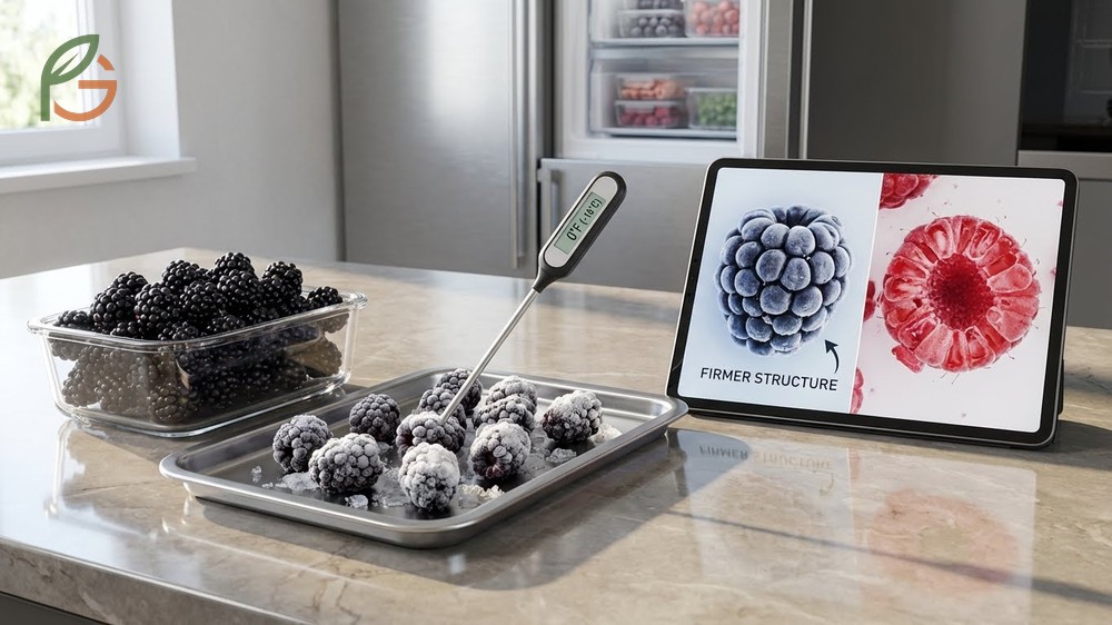 Can you freeze blackberries using flash freezing to preserve texture and 90% of vitamin C content indefinitely.