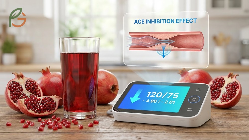 Does pomegranate juice lower blood pressure effectively through natural ACE inhibition mechanisms.