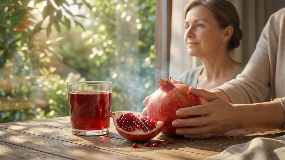 Pomegranate menopause relief offers natural phytoestrogens to reduce hot flashes and improve sleep quality.