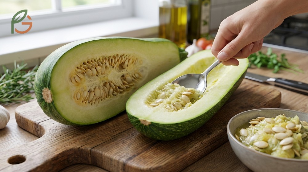 What to do with large zucchini starts with scooping out the spongy seed cavity to prevent watery texture.