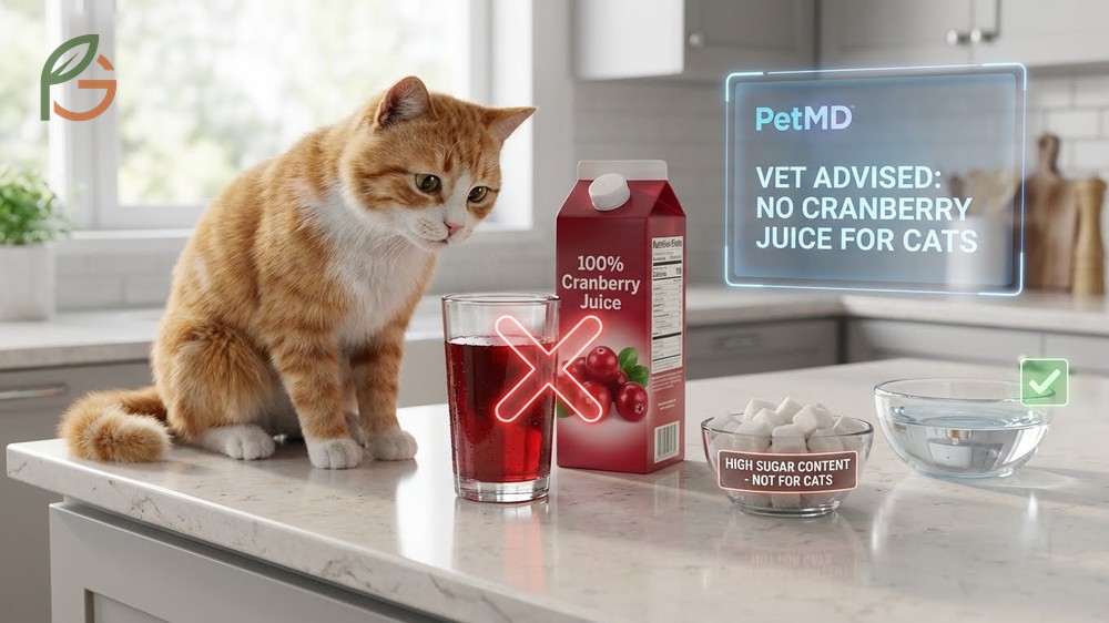 Can cats have cranberry juice questions are answered with a strong no due to high sugar content and pH risks.